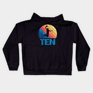 10th Birthday Basketball 10 Years Old Boy Girl Kids Hoodie